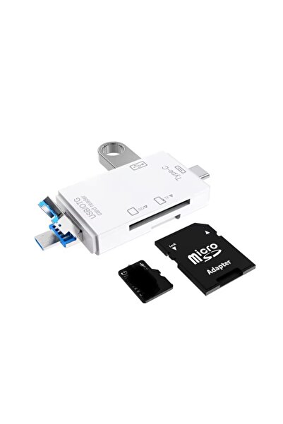 Generic Brand 4-in-1 Multi-Function Memory Card Reader with USB, Type-C and M...