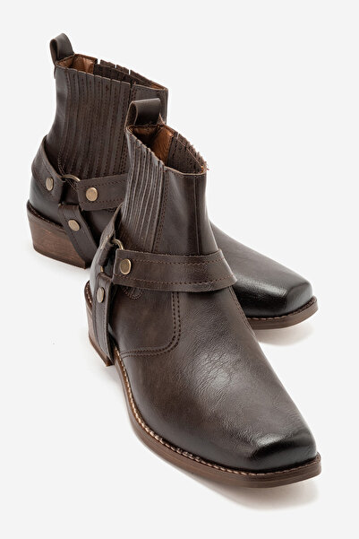 by selvi Lukka Shoes Bert Men's Bitter Brown Faux Leather Cowboy Dallas Weste...