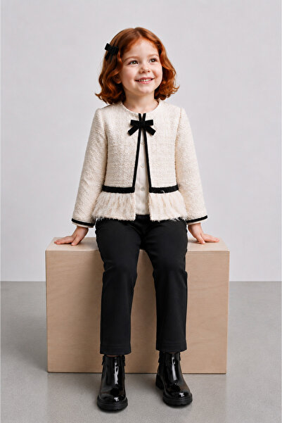 Elo Baby Girl Ecru Chanel Cotton 3-Piece Set
