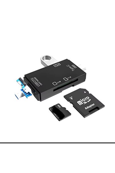 Generic Brand 4-in-1 Multi-Function Memory Card Reader with USB, Type-C and M...