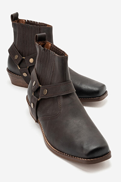 by selvi Lukka Shoes Bert Men's Bitter Brown Nubuck Cowboy Dallas Western Boo...