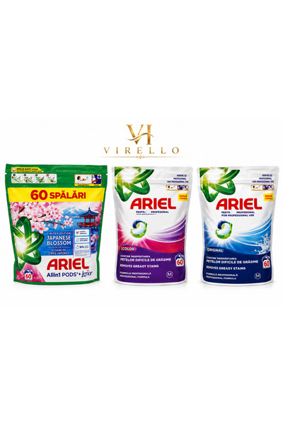 Virello Set Ariell All in 1 Pods – 3 variante, 60 capsule fiecare, 180 capsul...
