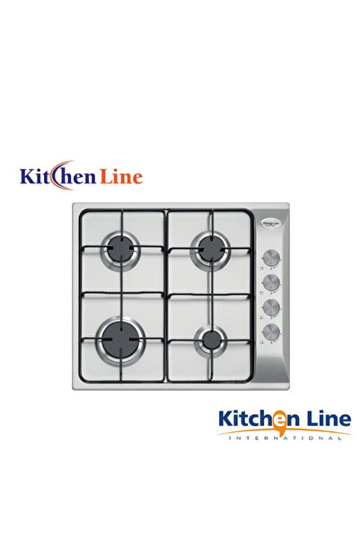 Kitchen Line موقد غاز 60 سم من الفولاذ بـ 4 شعلات - KLP 604 VNAV - نظام إشعال تلقائي ونظام أمان - صنع في إيطاليا