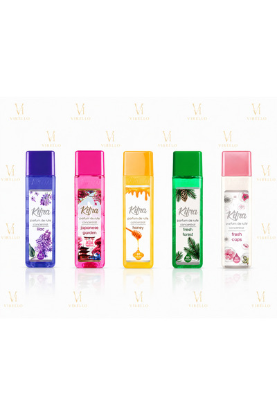Virello Set 5 Concentrate de Parfum pentru Rufe – Liliac, Grădină Japoneză, M...