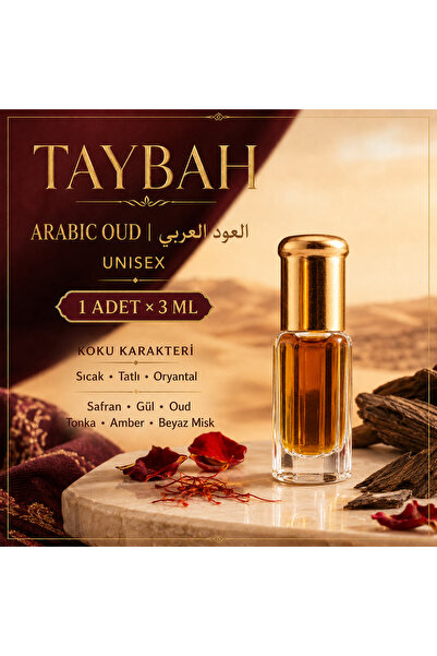 Taybe Esans TAYBAH Arabic Oud Unisex Parfüm Esansı 3 ml Roll-On Safran Gül To...