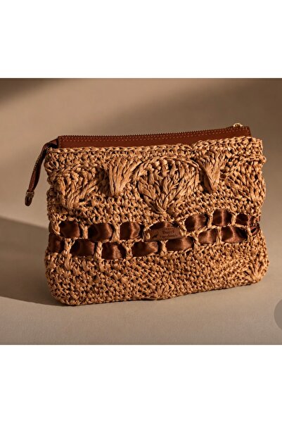 Bucci Handmade El Yapımı Rafya Örgü Clutch Çanta