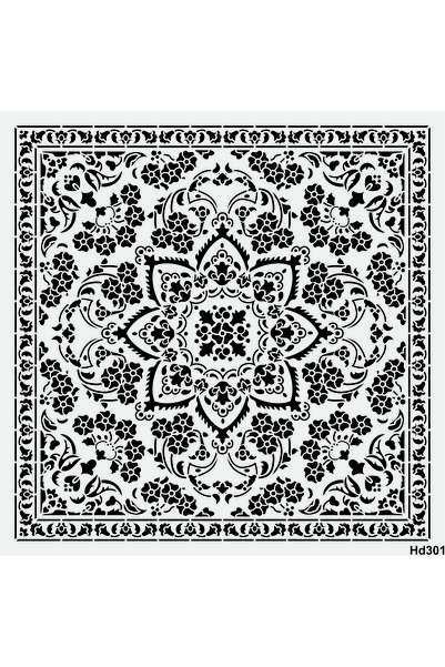 STENCİLTASARIM Stencil Tasarım HD301 Etnik Kilim- Dekoratif Duvar, Eşya, kumaş Boyama Şablonları