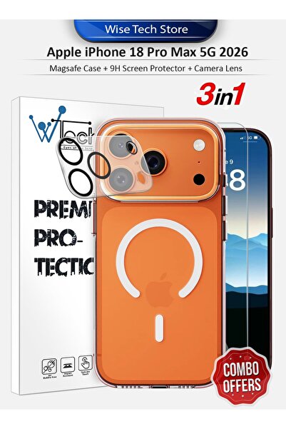 Wtech Apple iPhone 18 Pro Max 5G 2026 3 in 1 Fits MagSafe Not Yellowing Case,...