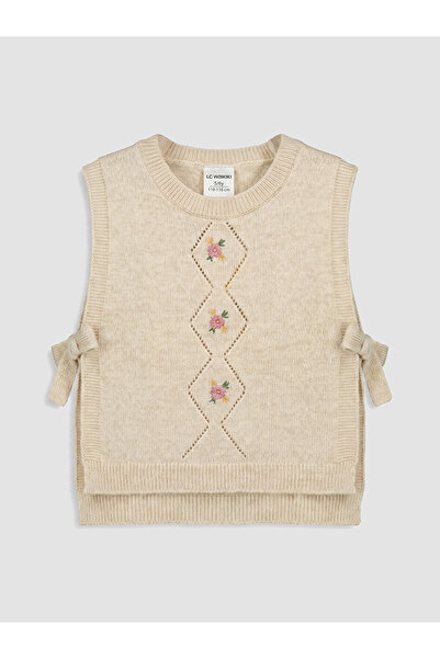 LC Waikiki Embroidered Girls' Knitwear Sweater