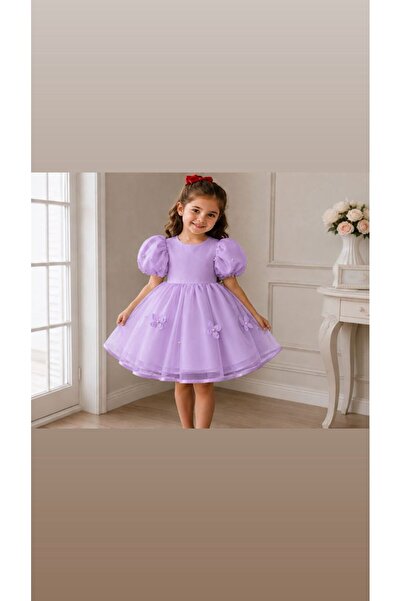Baby store46 çiçekli balon kol elbise