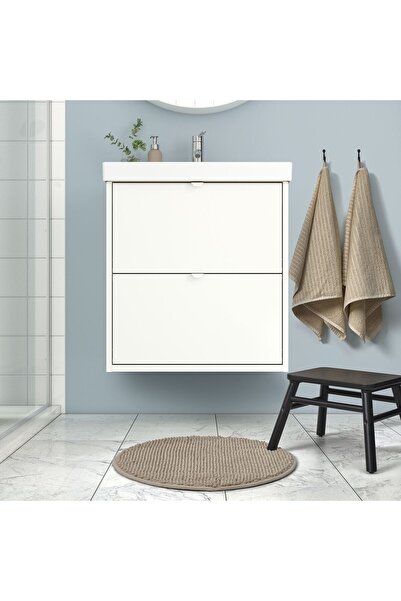 IKEA Modern Bej Banyo Paspası 55 cm - Şık Banyo Aksesuarı
