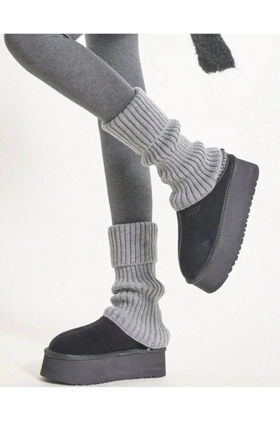 LUSHİGO Women's Knitwear Knitted Leggings Soft Textured Socks