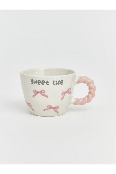 LC Waikiki Lcw Home Bowknot Printed Ceramic Mug 270 ml