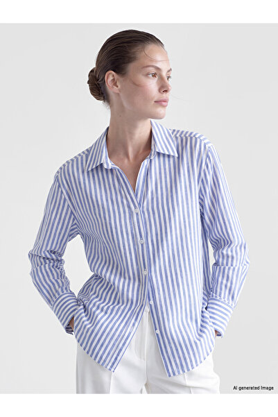 LC Waikiki Peak New Season Blue Striped Women's Shirt
