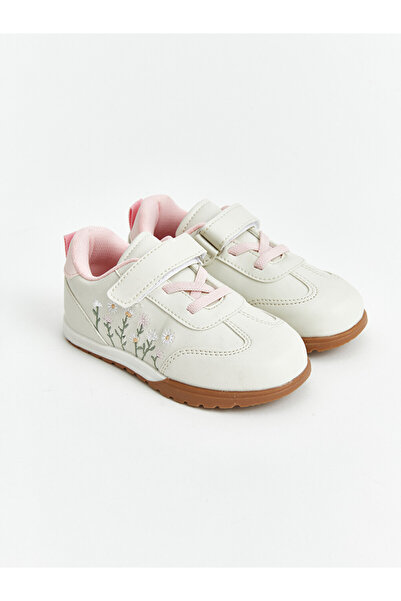 LC Waikiki Lcw Steps Embroidered Girls' Sneakers with Velcro Closure