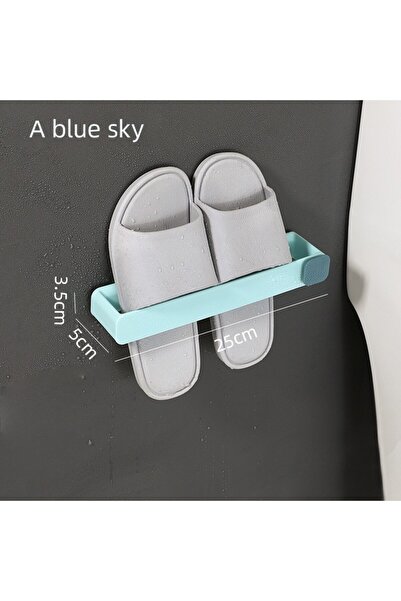 Choice1 Sky blue C2228C Bathroom Slipper Shelf No Punching Wall Mounted One P...