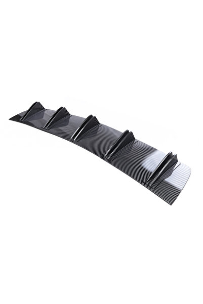 Choice carbon fiber Universal Car Rear Bumper Lip ABS Double Wing Rear Shark ...