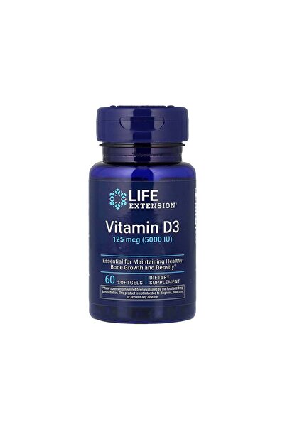 Life Extension Vitamin D3 125 mcg (5000 IU) - 60 Softgels