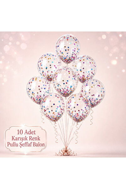 Doğasüs Şeffaf Balon Pullu 10 lu Balon Demeti