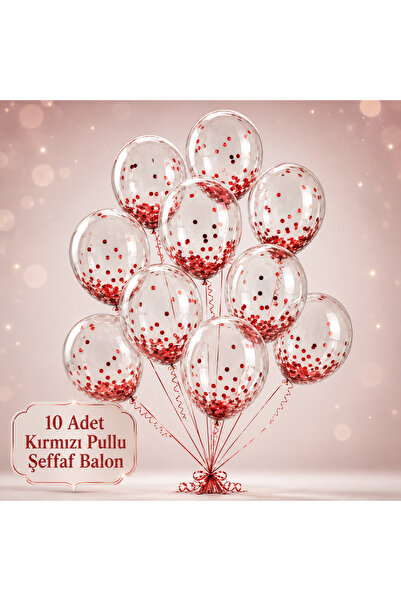 Doğasüs Şeffaf Balon Pullu 10 lu Balon Demeti