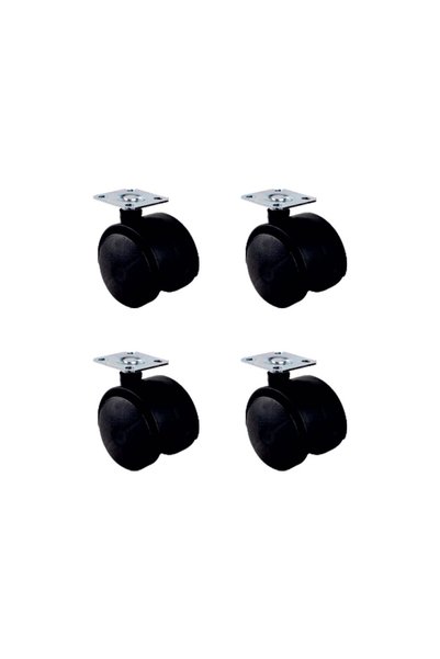 ForWhat 4Pcs 50mm Big Plastic Caster Wheels Set with Plate for Office Home Of...