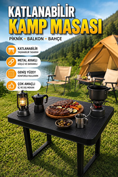 canrodi Masă de camping pliabilă cu picioare metalice – Utilizare pentru picn...