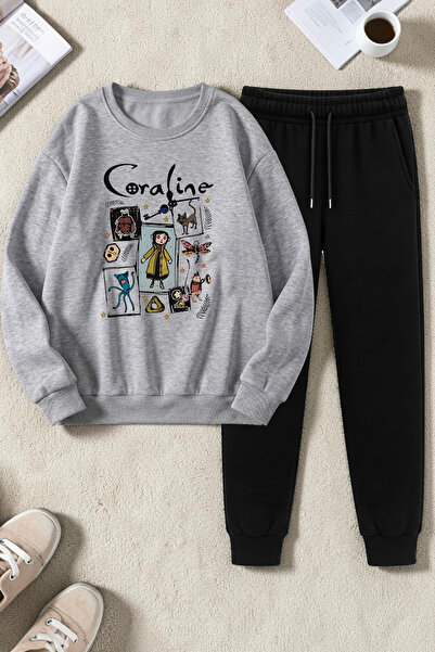 uyguntarz Unisex Caroline Design Printed Crew Neck Sweatshirt - 2-Piece Track...