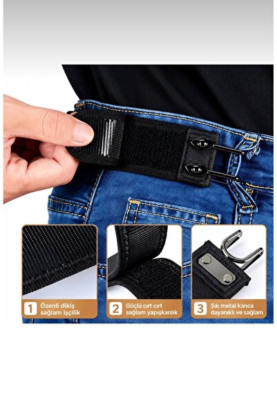 MODAM HİFA 2’li set Unisex Tokasız Kemer Erkek Kemeri , Kadın Kemeri Pantolon Kemeri
