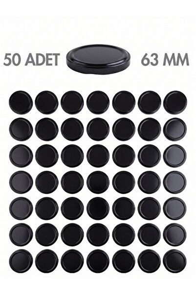 Milea 50 Adet Siyah Kavanoz Kapağı – 63 mm (370 ml ve 210 ml kavanozlara uyumlu)