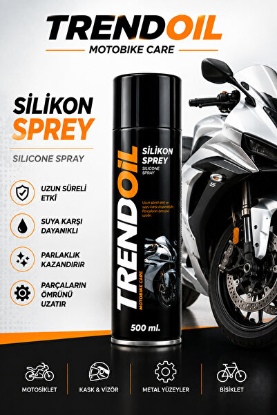 Silikon Sprey 500 ml – Motosiklet Plastik Kauçuk Metal Yüzey Bakım ve Parlatıcı Sprey