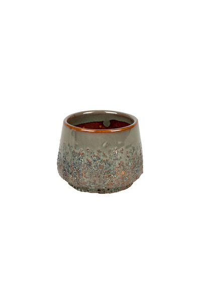 DecoDepot Ghiveci cu aspect antic, ceramic, verde, 7x8,5 cm