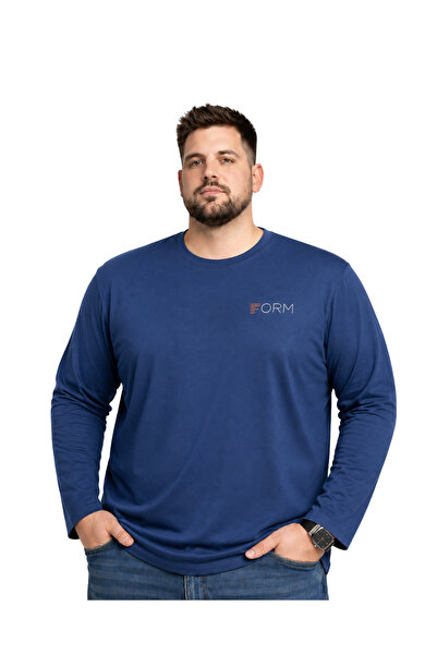 BattalModa Men's Large Size Marine Form Printed Long Sleeve T-Shirt 3Xl-4Xl-5...