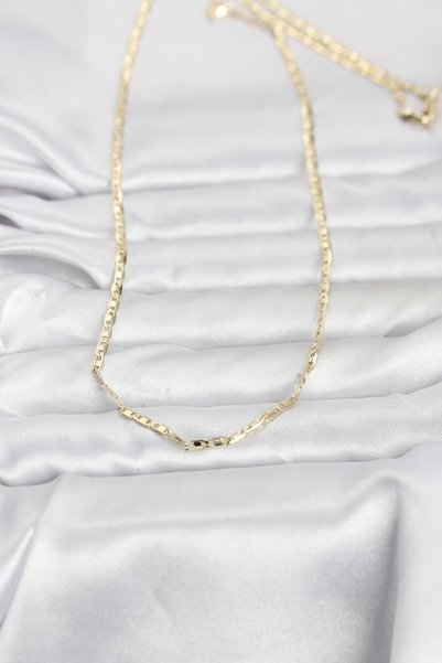 ForWhat 60cm Golden Brass Sailor Chain Style Women's Necklace for Elegant Necks