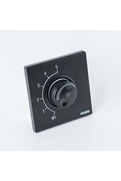 Milano 500W Step Fan Regulator Aura Black, Fan Control Switch For Wall Instal...