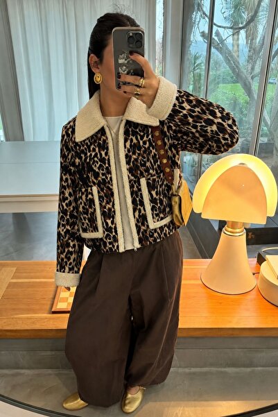 VERYMODA Leopard Patterned Plush Coat