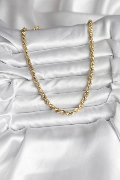 ForWhat Golden Brass Covered Twist Style cm Women's Necklace for Elegant Necks