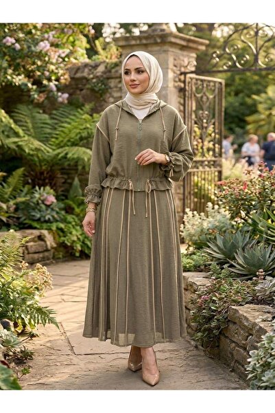 Ceremony Skirt and Jacket Set with Ruffle Detail and Nile Skirt, Green