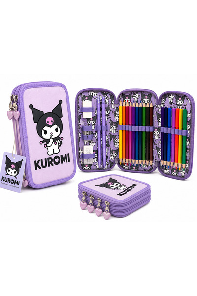 SANYA KİDS Kuromi 💜 Original Licensed KUROMI Pencil Case – 3 Compartments | ...