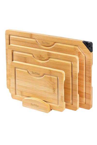 Tantitoni 4-Piece Cutting Board Set with Bamboo Stand