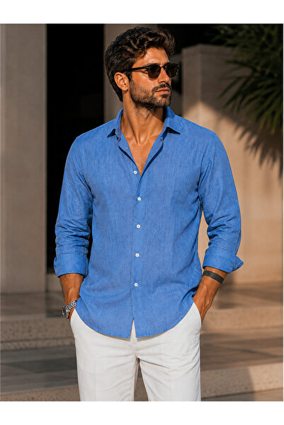 SHEBARA Comfortable Stylish Trendy Linen Viscose Men's Shirt