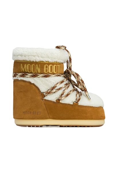 MOON BOOT Cizme dama Moon Boot, Whisky/Off White, piele naturala, maro/alb, 3...