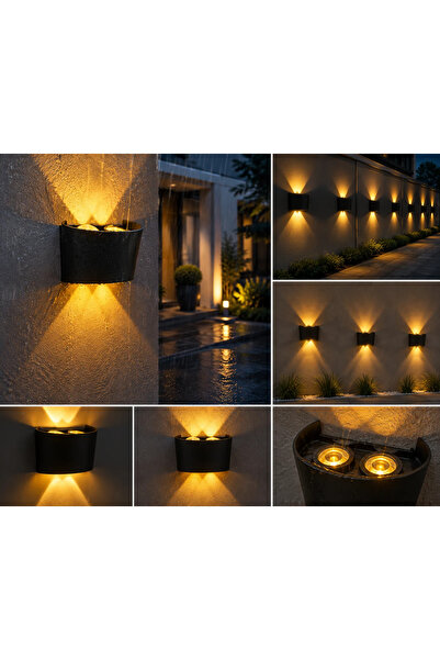 ECONA ECN-21338 Amber Dış Mekan LED Aplik 4W 360 Lümen IP44 Siyah