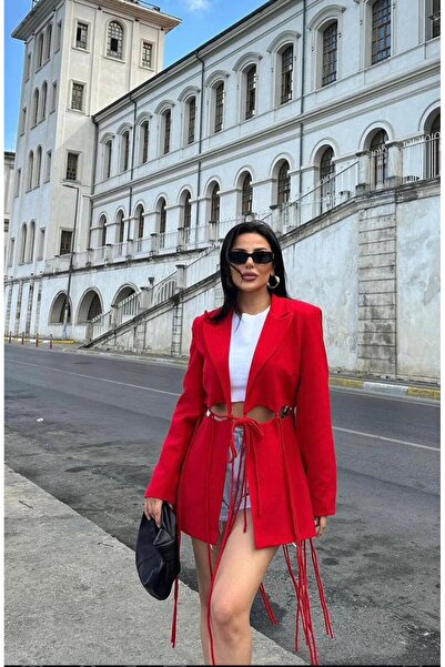 VELLİNE İP DETAYLI KADIN BLAZER CEKET