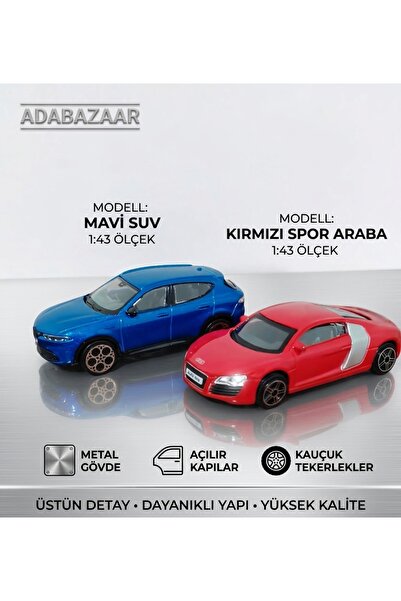 Burago 1:43 Metal Model Araba Seti - Audi R8 & Alfa Romeo Tonale Die-Cast İki...