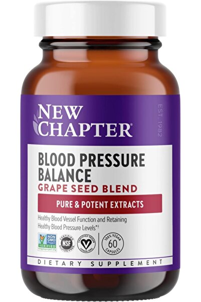 New Chapter Blood Pressure Take Care Supplement, 60 Count Organic Vegan Grape...