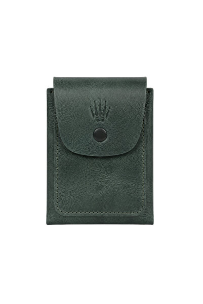 WATCHOFROYAL Ryonfold Green Genuine Leather Card Holder Wallet
