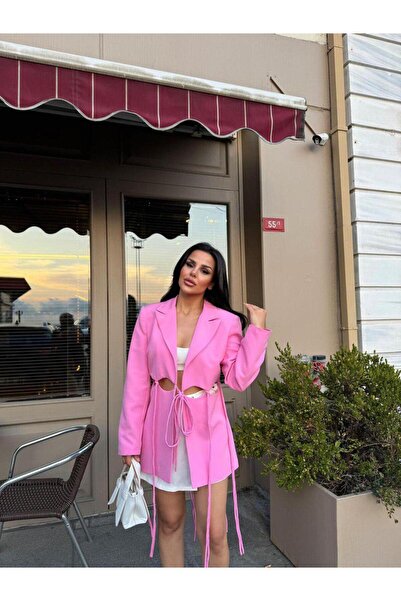 VELLİNE İP DETAYLI KADIN BLAZER CEKET