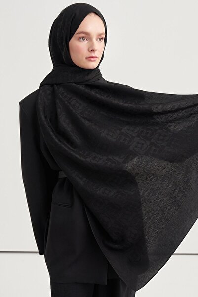 carell Noire Pattern Liora Cotton Shawl Black