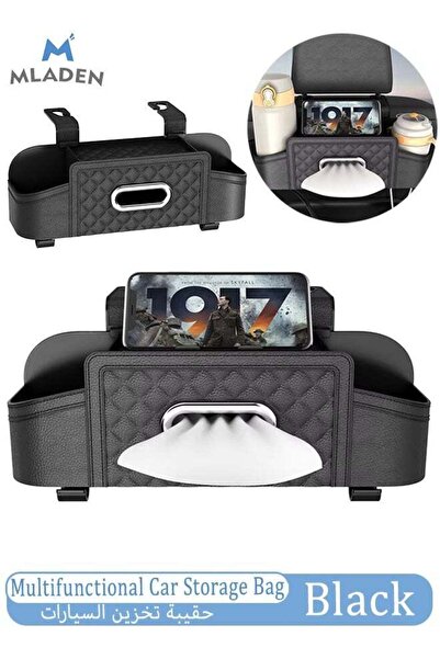 MLADEN Car Tissue Holders Leather Car Seat Back Storage Bag Car Back Seat Org...