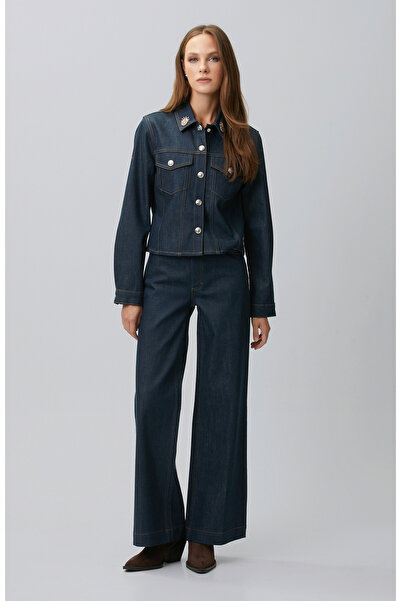 Network Indigo Mavi Bel Toka Detaylı Denim Pantolon